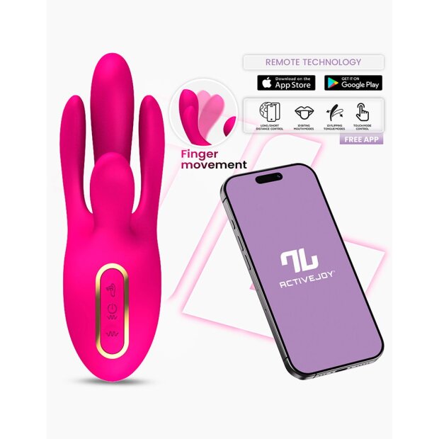 IY Derek Vibrator with Finger Motion and App Control Pink 18 cm Ø 5.5 cm