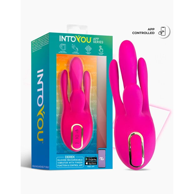 IY Derek Vibrator with Finger Motion and App Control Pink 18 cm Ø 5.5 cm