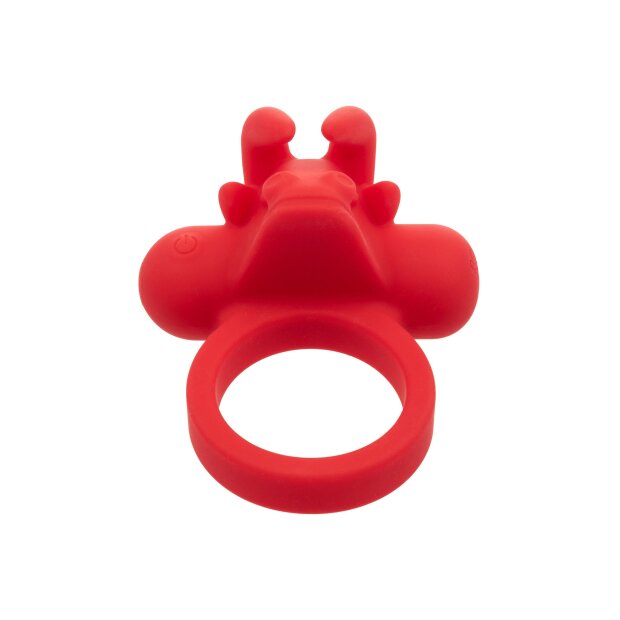 CalExotics The Matador Anneau Pénien Vibrant Rechargeable Rouge Ø 3,8 cm