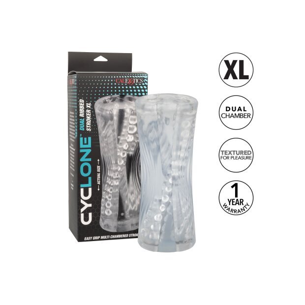 CalExotics doppelgerippte Kammern XL 24,25 cm Transparent