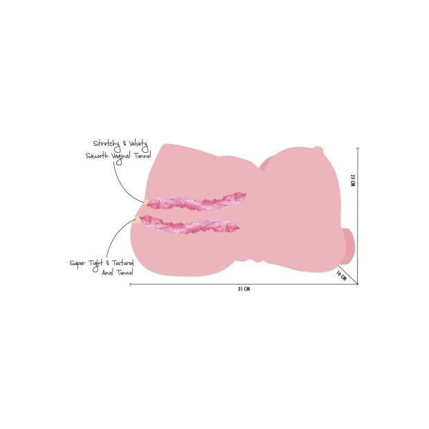 Hidden Desire Fat Fuck Queen Masturbateur 6 kg 31 cm Brun