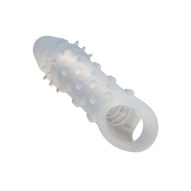CalExotics Liquid Silicone Adonis Penishülle mit Verlängerung Transparent Ø 3,25 cm