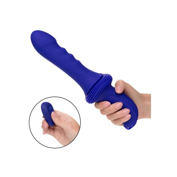 CalExotics Sex Machine Cadre à pousser nervuré 29,25 cm violet