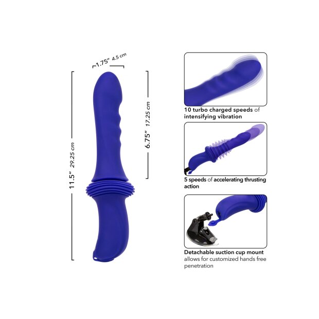 CalExotics Sex Machine Cadre à pousser nervuré 29,25 cm violet
