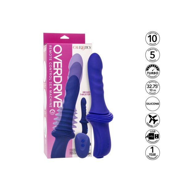 CalExotics Sex Machine Cadre à pousser nervuré 29,25 cm violet