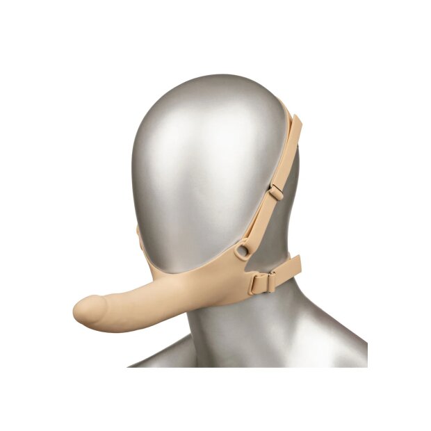 CalExotics Silikon Strap-on Dildo mit Kopfband Beige 14 cm