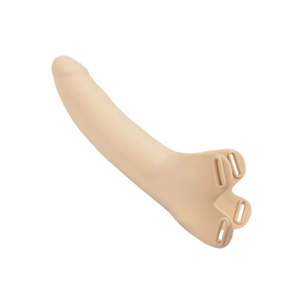 CalExotics Silikon Strap-on Dildo mit Kopfband Beige 14 cm