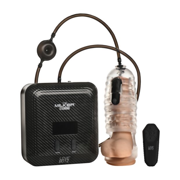 XR Brands El Milker Stamina Estimulador Automático de Vibración y Succión Transparente