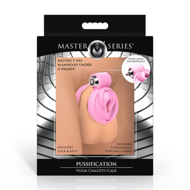 XR Brands Pussification Vulva Chastity Cage Pink