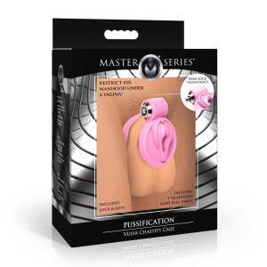 XR Brands Pussification Vulva Chastity Cage Pink
