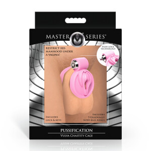 XR Brands Pussification Vulva Chastity Cage Pink