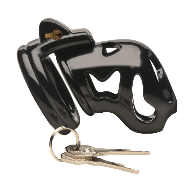 XR Brands Hard Stop Double Ring Chastity Cage Black