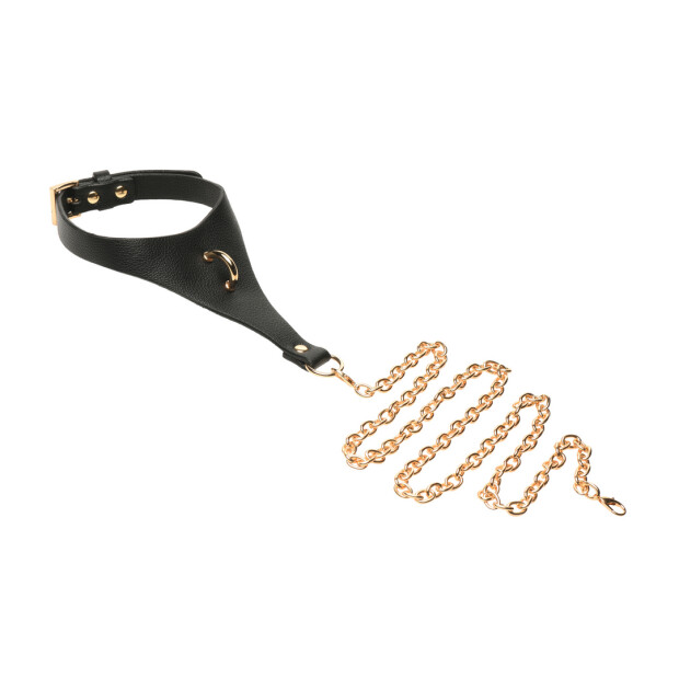 XR Brands Captivate Collar with Body Chain Black/Golden