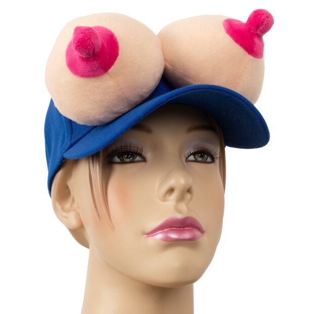 Mad Party Games Baseball Cap Boobs Blau