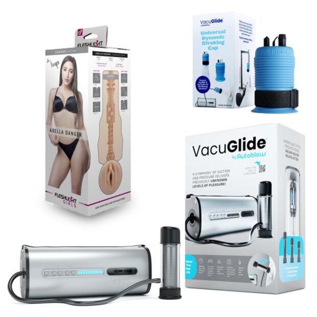 Autoblow VacuGLIDE + Masturbateur Adapter + FLESHLIGHT Abella Danger