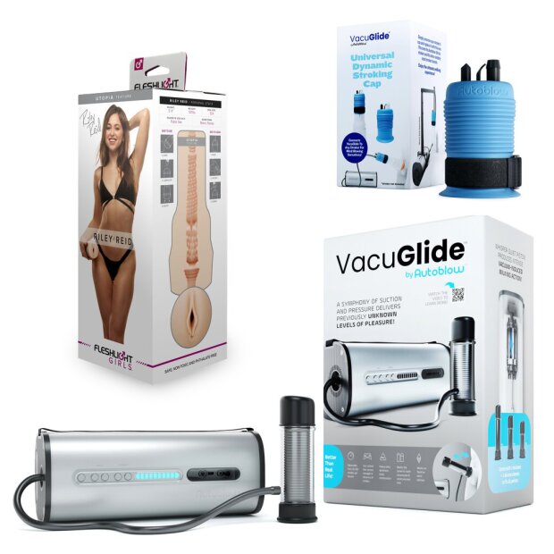 Autoblow VacuGLIDE + Masturbateur Adapter + FLESHLIGHT Riley Reid Utopia