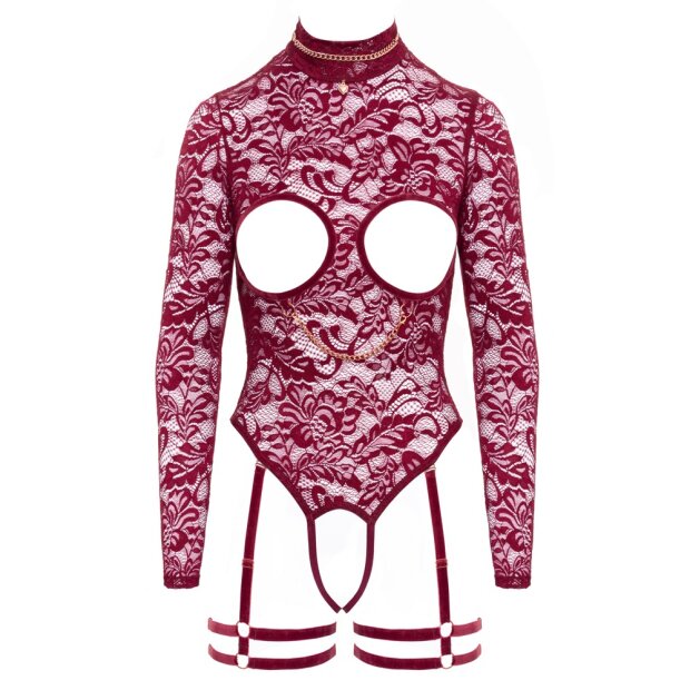 Abierta Fina Body open cup red S