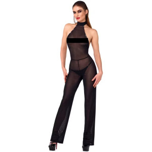 Noir Transparent Overall with Glitter Black M