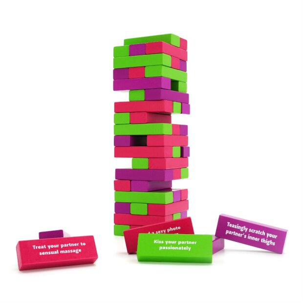 Play Wiv Me Tower of Pleasure Jeu érotique pour couples avec 54 blocs