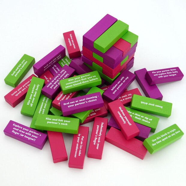 Play Wiv Me Tower of Pleasure Jeu érotique pour couples avec 54 blocs