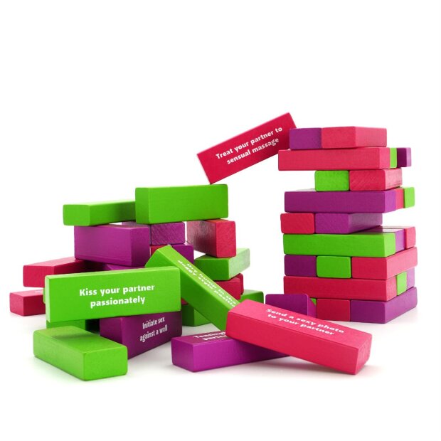 Play Wiv Me Tower of Pleasure Jeu érotique pour couples avec 54 blocs