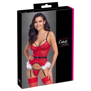 Cottelli Collection Christmas Set with Suspender Chemise...