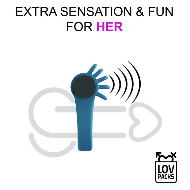 LOV Packs Love Ring Vibrating Ribs Anneau pénien bleu