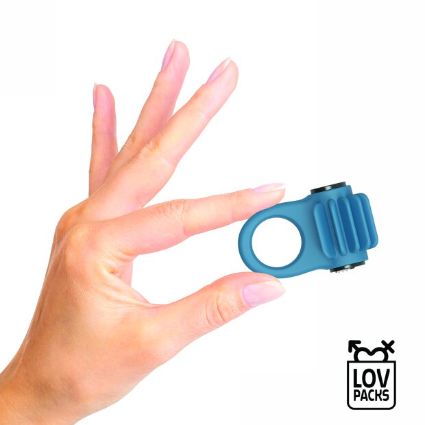 LOV Packs Love Ring Vibrating Ribs Anneau pénien bleu