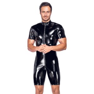 Black Level combinaison courte en cuir verni noir S