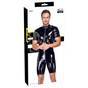 Black Level combinaison courte en cuir verni noir M