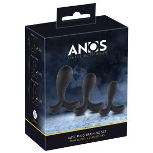 ANOS Butt Plug Training Set Schwarz Ø 2,3-3,1 cm