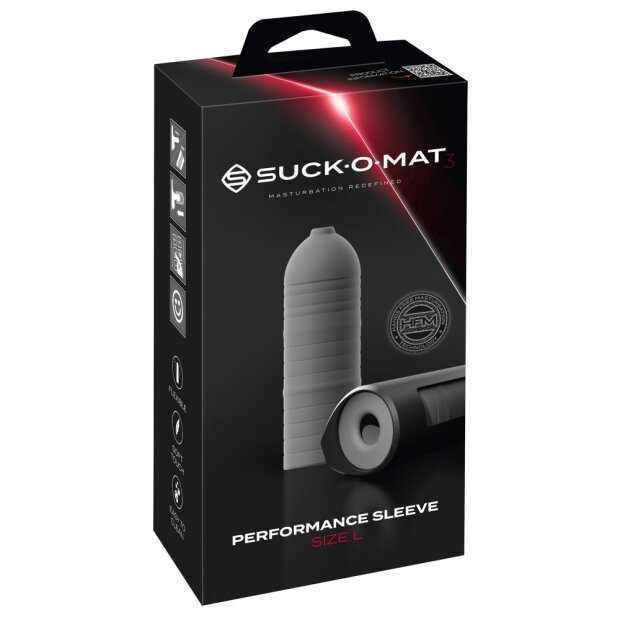 Suck-O-Mat 3 Perf. Sleeve L Grey 21 cm Ø 2.7 cm