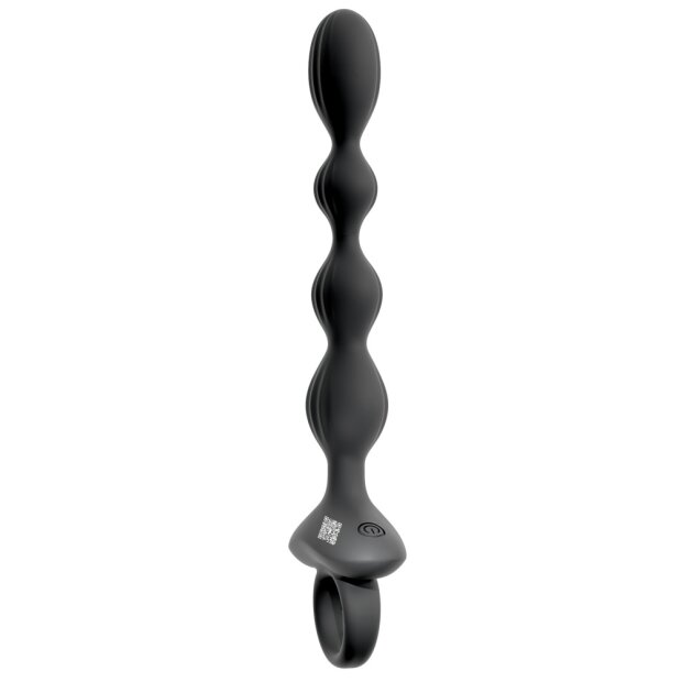 ANOS Flexible Anal Beads with Jumping Vibrations Black 21.1 cm Ø 2.6 cm