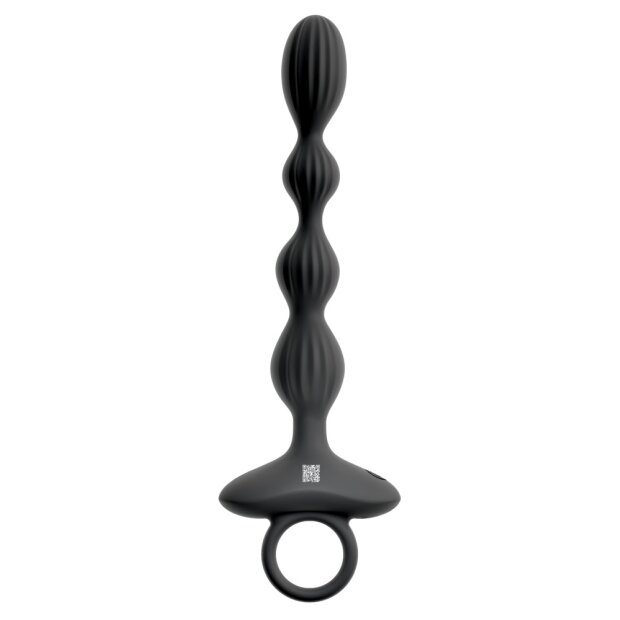 ANOS Flexible Anal Beads with Jumping Vibrations Black 21.1 cm Ø 2.6 cm