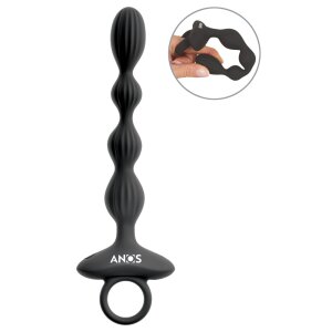 ANOS Flexible Analperlen mit Vibration Schwarz 21,1 cm...