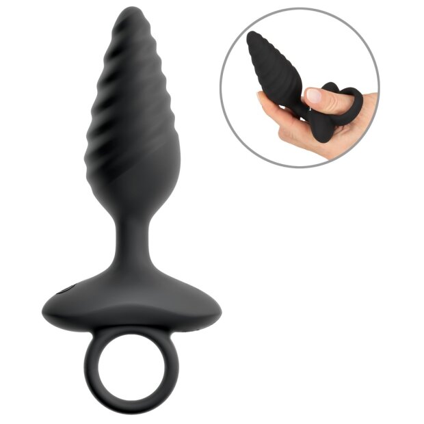ANOS Flexible Anal Plug with Vibration Black Ø 3.4 cm