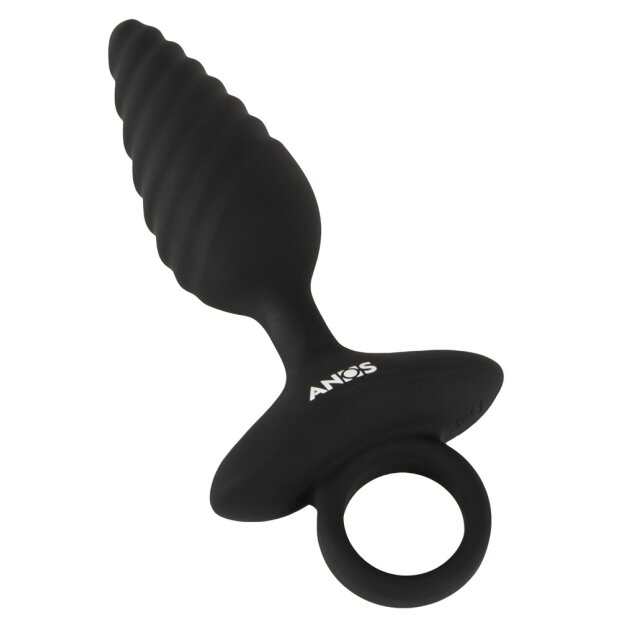 ANOS Flexible Anal Plug with Vibration Black Ø 3.4 cm