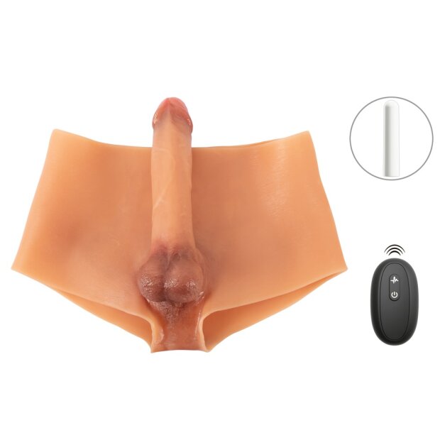 You2Toys Silicone Pants with Vibrating Penis and Testicles Beige