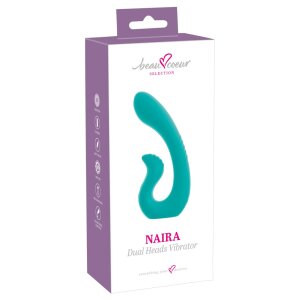beau coeur Naira Vibrateur double flexible Turquoise 17,5 cm