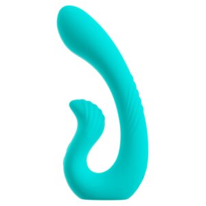beau coeur Naira Vibrateur double flexible Turquoise 17,5 cm