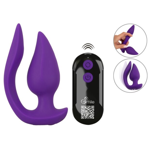 You2Toys Smile RC 2en1 Plug & Panty Vibrateur Violet 11 cm Ø 3,5 cm
