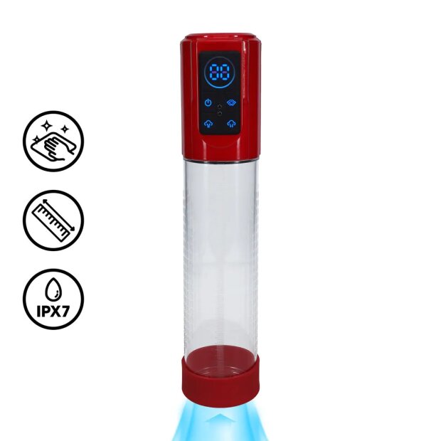 Shots MegaLift Automatic Waterproof Penis Pump Red