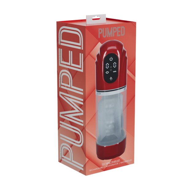 Shots TechnoThrust Automatische wasserdichte Masturbatorpumpe Rot