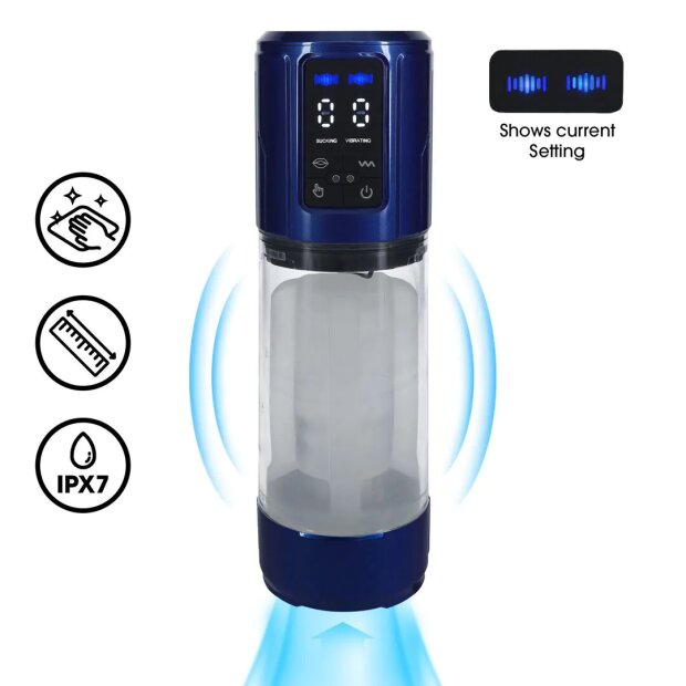 Shots UltraLift Automatische wasserdichte Masturbationspumpe Blau