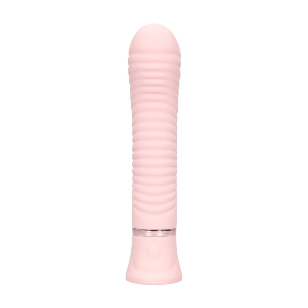 Loveline Divine vibromasseur point G nervuré rose 12,5 cm Ø 3,4 cm