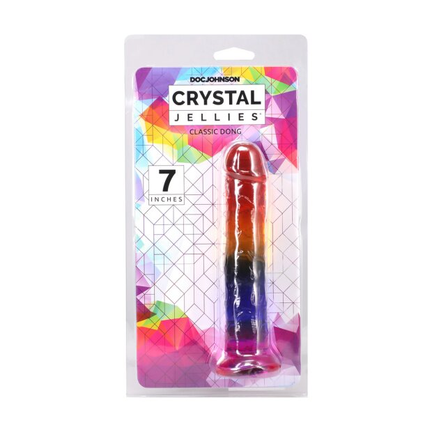 Doc Johnson Crystal Jellies Dildo Mehrfarbig 17,8 cm