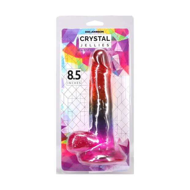 Doc Johnsons Crystal Jellies Realistic Cock with Balls Mehrfarbig 21,6 cm