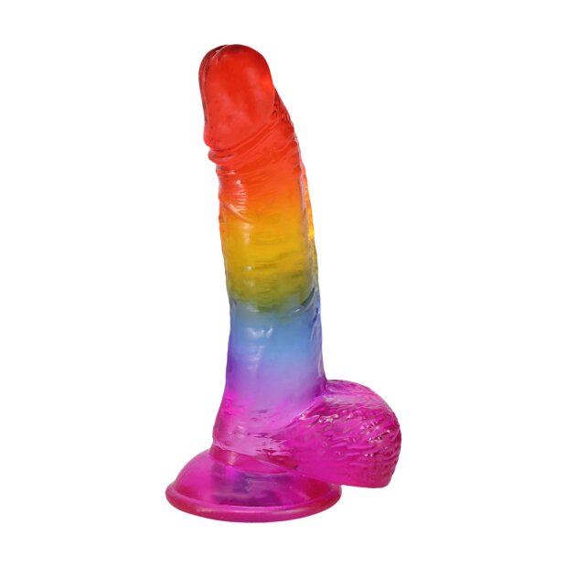 Doc Johnsons Crystal Jellies Realistic Cock with Balls Mehrfarbig 21,6 cm