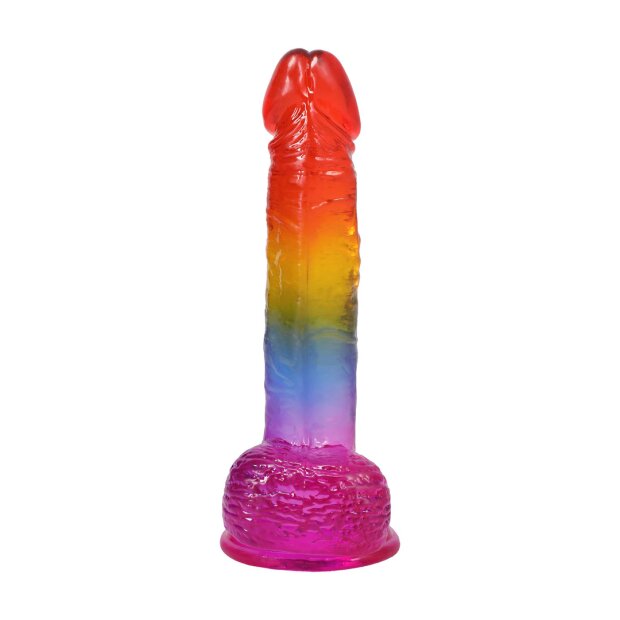 Doc Johnsons Crystal Jellies Realistic Cock with Balls Mehrfarbig 21,6 cm