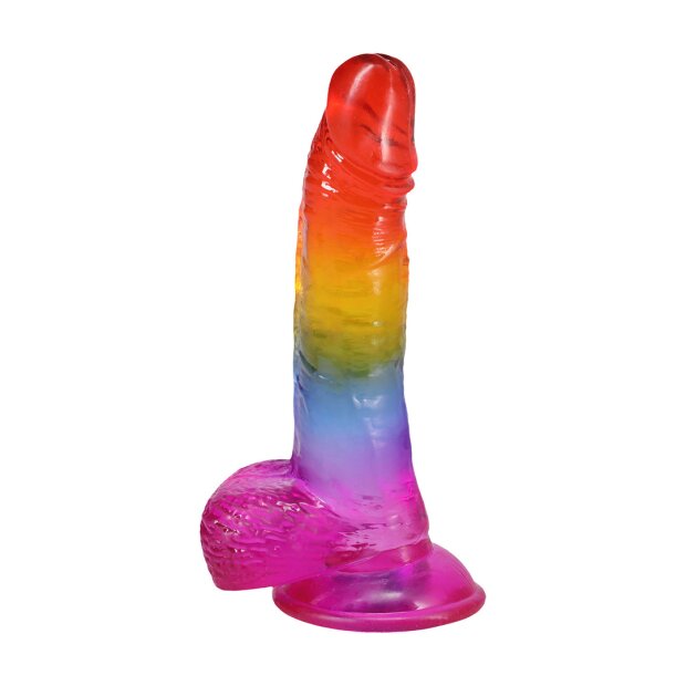 Doc Johnsons Crystal Jellies Realistic Cock with Balls Mehrfarbig 21,6 cm